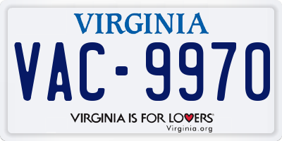VA license plate VAC9970