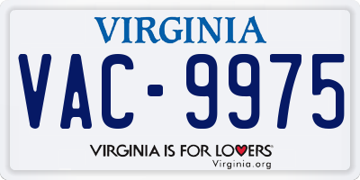 VA license plate VAC9975
