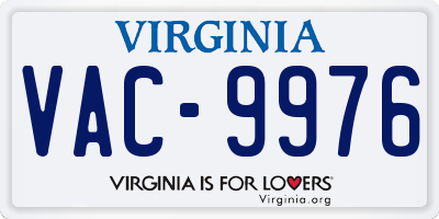 VA license plate VAC9976