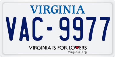 VA license plate VAC9977