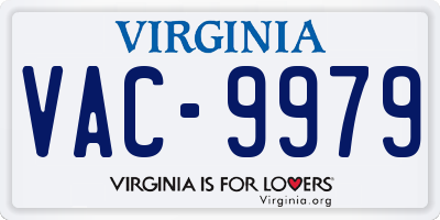 VA license plate VAC9979