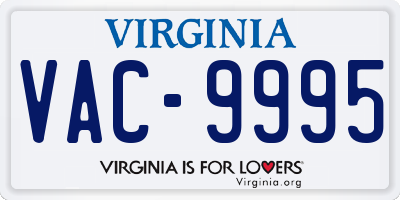 VA license plate VAC9995