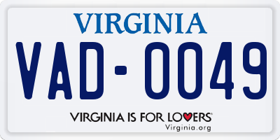 VA license plate VAD0049
