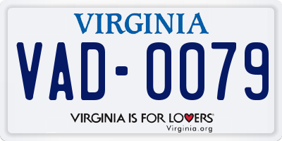 VA license plate VAD0079