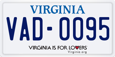 VA license plate VAD0095