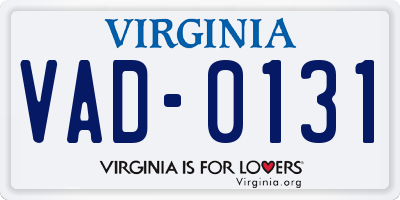 VA license plate VAD0131