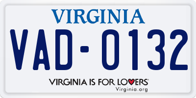 VA license plate VAD0132