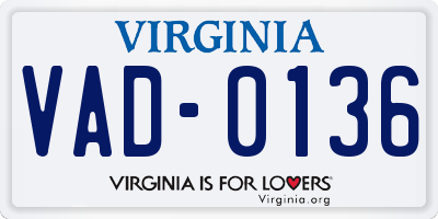 VA license plate VAD0136