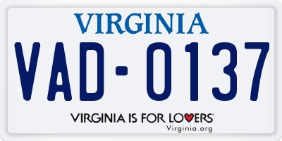 VA license plate VAD0137