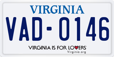 VA license plate VAD0146