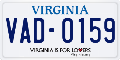 VA license plate VAD0159