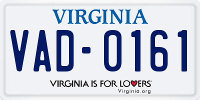 VA license plate VAD0161