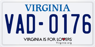 VA license plate VAD0176