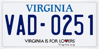VA license plate VAD0251