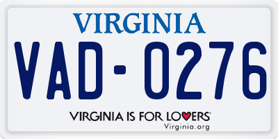 VA license plate VAD0276