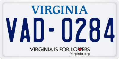 VA license plate VAD0284