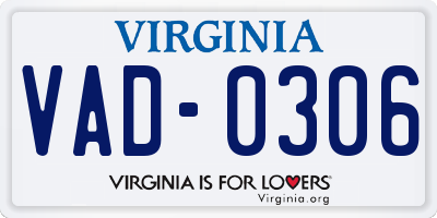 VA license plate VAD0306