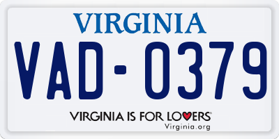 VA license plate VAD0379