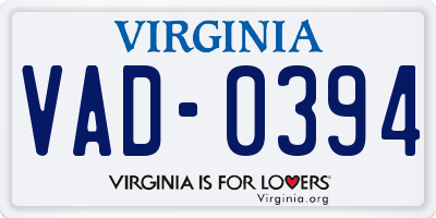 VA license plate VAD0394