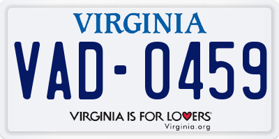 VA license plate VAD0459