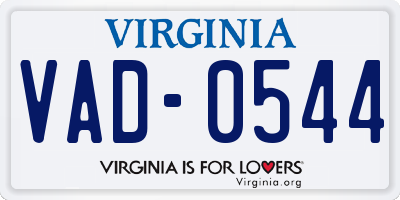 VA license plate VAD0544