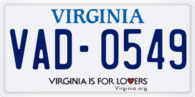 VA license plate VAD0549