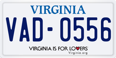 VA license plate VAD0556