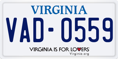 VA license plate VAD0559
