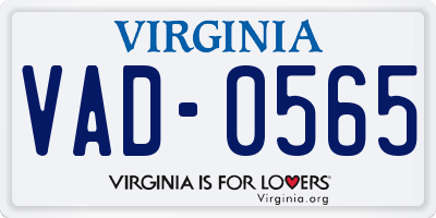 VA license plate VAD0565