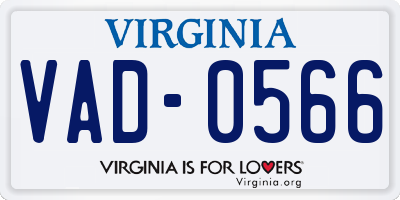 VA license plate VAD0566