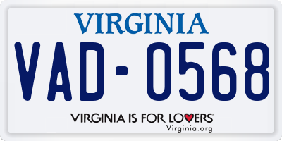VA license plate VAD0568