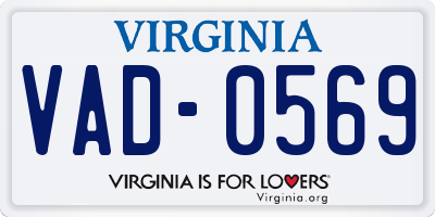 VA license plate VAD0569