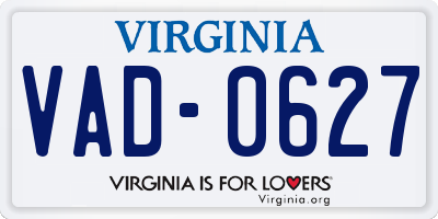 VA license plate VAD0627