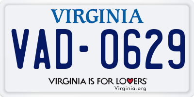 VA license plate VAD0629