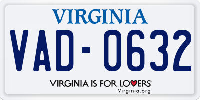 VA license plate VAD0632