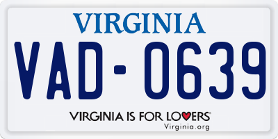 VA license plate VAD0639