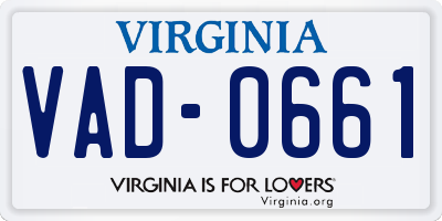 VA license plate VAD0661
