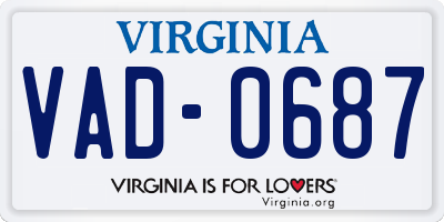 VA license plate VAD0687