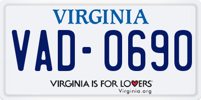 VA license plate VAD0690