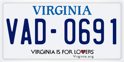 VA license plate VAD0691