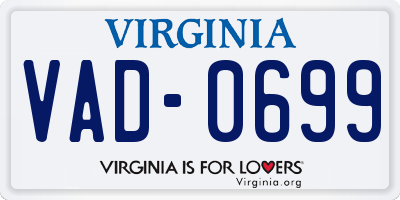 VA license plate VAD0699