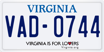 VA license plate VAD0744