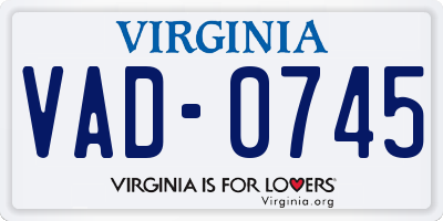 VA license plate VAD0745