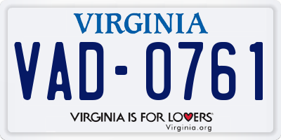 VA license plate VAD0761