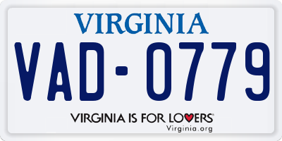 VA license plate VAD0779