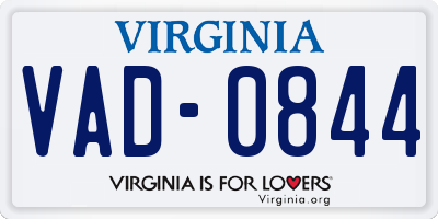 VA license plate VAD0844