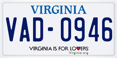 VA license plate VAD0946