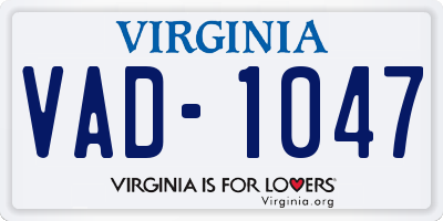 VA license plate VAD1047