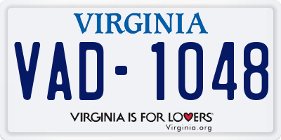 VA license plate VAD1048