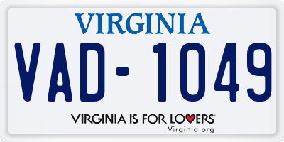 VA license plate VAD1049